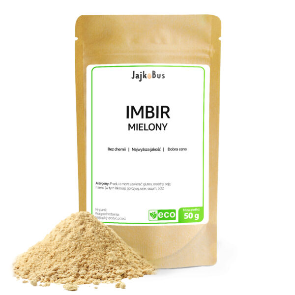 Mielony Imbir Suszony Korzeń 50g Aromatyczny JajkoBus