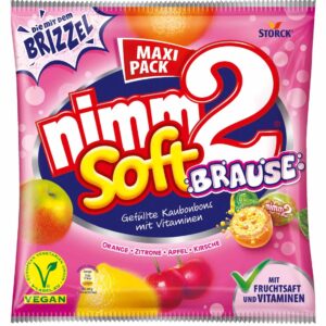 nimm2 Soft Brause 345 g – Musujące Cukierki z Nadzieniem Witaminowym