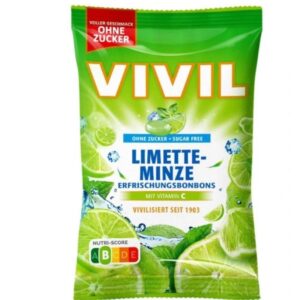Vivil Cukierki Limonka Mięta Limette Minze Bez Cukru 120 g