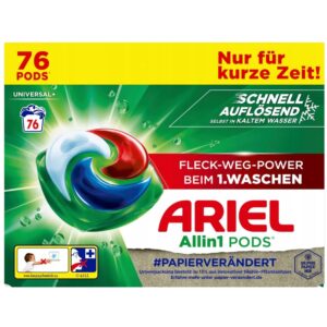 Kapsułki do prania Ariel All in1 Pods Universal Białe i jasne 76 sztuk DE - obrazek 2