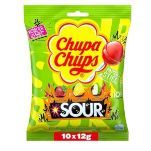 Kwaśne lizaki Chupa Chups Sour – 10 sztuk