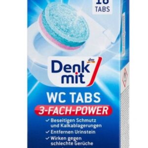 Denkmit WC Tabs – Tabletki do Czyszczenia Toalety i WC, 16 szt.