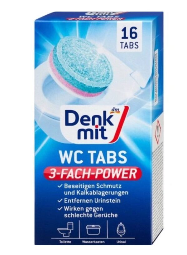 Denkmit WC Tabs – Tabletki do Czyszczenia Toalety i WC, 16 szt.