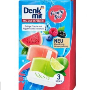 DENKMIT ZAWIESZKA DO WC CZYSZCZENIE I ODKAMIENIANIE ORAZ ŚWIEŻY OWOCOWY ZAPACH - FRUITY TRIO
