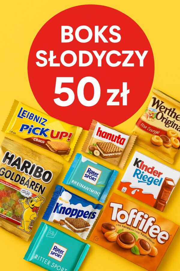 Box niespodzianka wartość słodyczy 50 zł