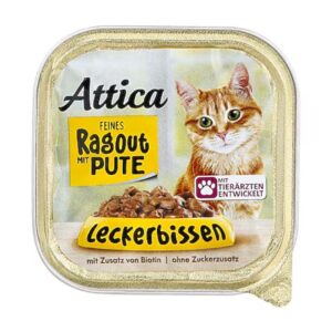 Attica Ragout mit Pute 100 g – Mokra karma z indykiem dla dorosłych kotów