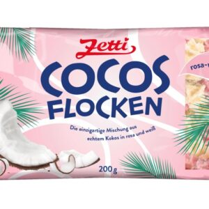 Zetti Cocos Flocken (200 g) – kokosowa przyjemność w wersji różowo-białej