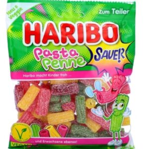 Haribo Żelki Owocowe Kwaśne Makarony Wegańskie 160 g mix smaków