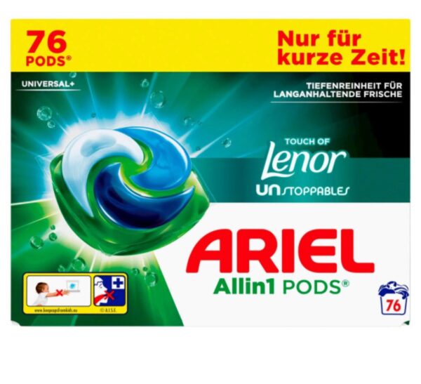 Ariel + Touch Of Lenor Kapsułki Do Prania Uniwersalne 76 sztuk