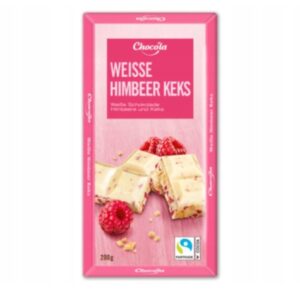 Czekolada biała z malinami i herbatnikiem 200 g