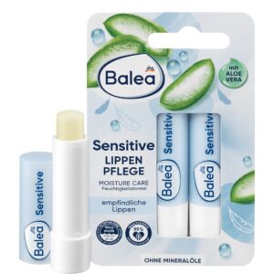 Balea Sensitive – pielęgnacyjny balsam do ust, 2 × 4,8 g