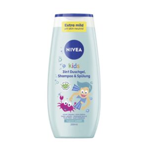NIVEA Kids 3w1 – żel pod prysznic, szampon i odżywka
Pojemność: 250 ml