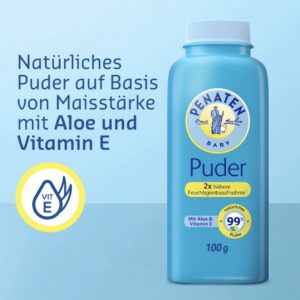 Penaten Baby Puder – puder dla niemowląt z aloesem i witaminą E (100 g)