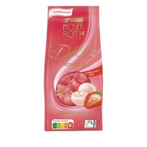 Praliny z białej czekolady z kremem truskawkowym – Delica Sommer Edition 140g 10 pralin