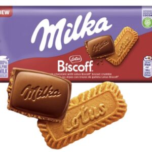 Milka Czekolada mleczna z kawałkami ciasteczek Lotus Biscoff 90g