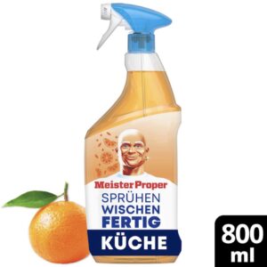 Meister Proper Spray do kuchni – pomarańczowy, 800 ml
(spryskać – przetrzeć – gotowe)