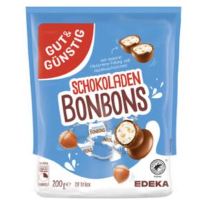 Schoko Bonbons – pralinki z mlecznej czekolady z nadzieniem mleczno-orzechowym, 200 g(05.01.2027r)