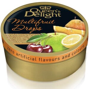 Queen’s Delight Multifruit Drops – landrynki owocowe w metalowej puszce, 200 g(23.10.2028r)