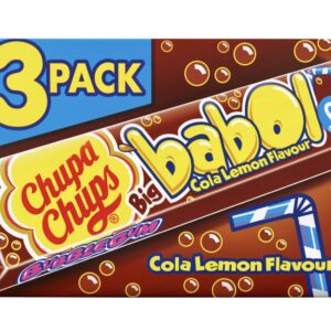Chupa Chups Big Babol Cola Lemon – guma do żucia o smaku cola-cytryna 3 × 27,6 g