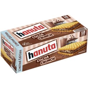 Hanuta Cocoa Crunch Limited Edition 10 szt. 220 g – wafle z kremem mleczno-kakaowym i chrupkami kakaowymi (6.11.2026r)